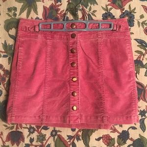 Gap Pink Corduroy Mini Button Down Skirt